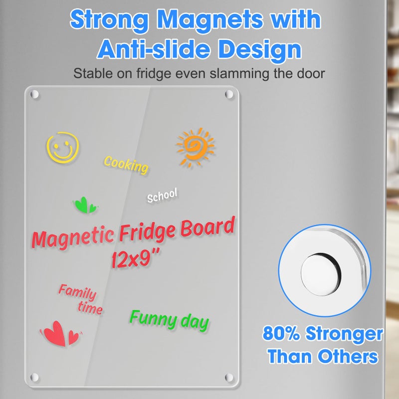 OORAII Acrylic Dry Erase Board Whiteboard for Fridge Meal Planner Menu Board for Kitchen to do List Shopping List Grocery List Family Dinner Refrigerator Chore Chart Chore Board 2024 Clear Planning Board - Image 4